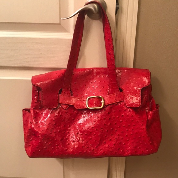 Bright Red, Textured, Nine West Purse With Matching Coin Purse - Picture 1 of 7